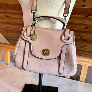 Ampere Creations Linda Satchel Top Handle Crossbody Bag in Nude Vegan Leather